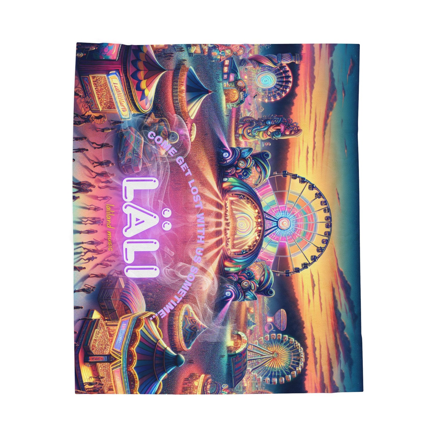 Colorful Festival-Themed Velveteen Plush Blanket - Perfect for Cozy Nights and Celebrations